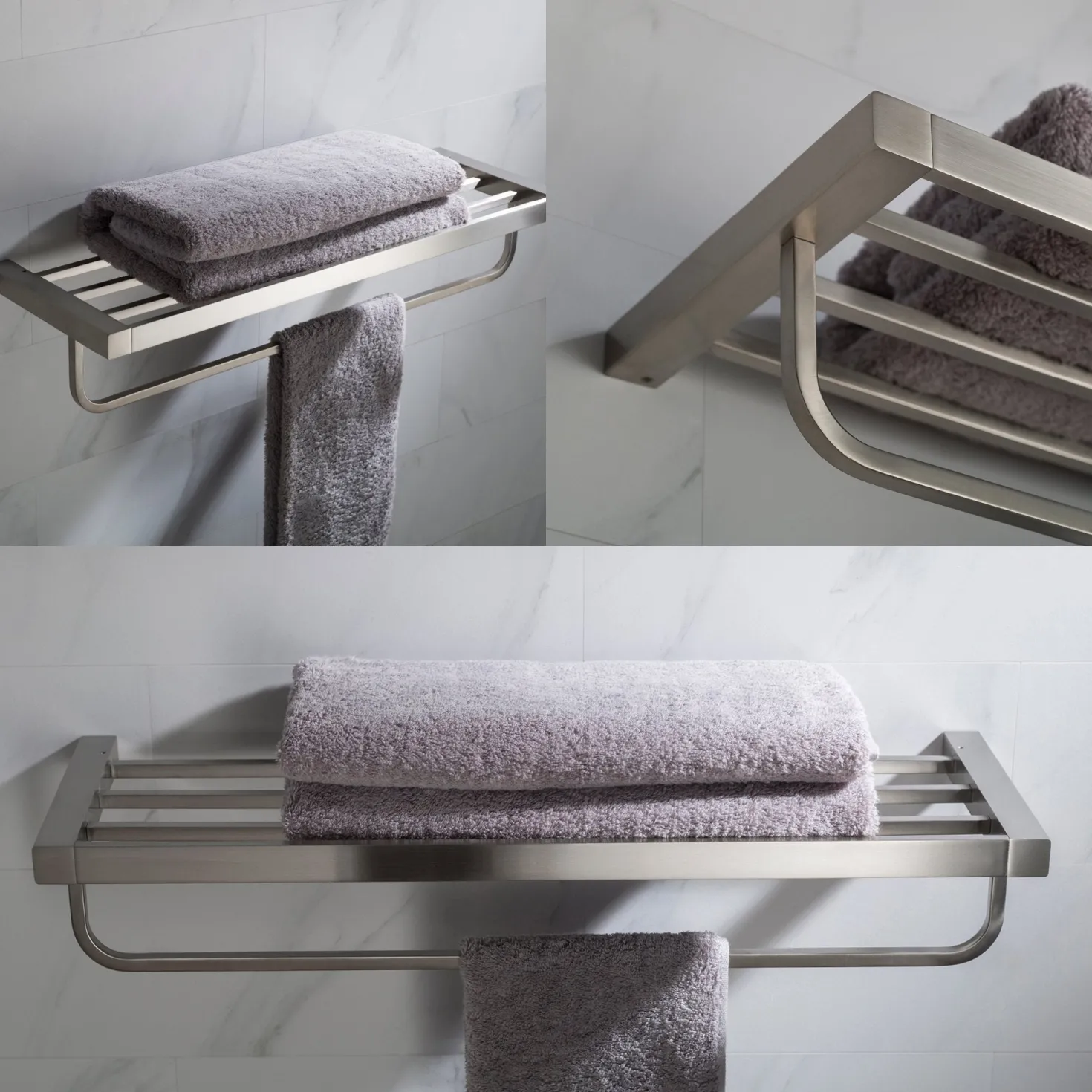 KRAUS Stelios Bathroom Shelf with Towel Bar