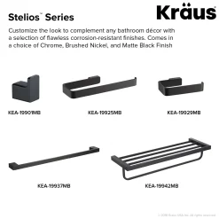 KRAUS Stelios Bathroom Shelf with Towel Bar