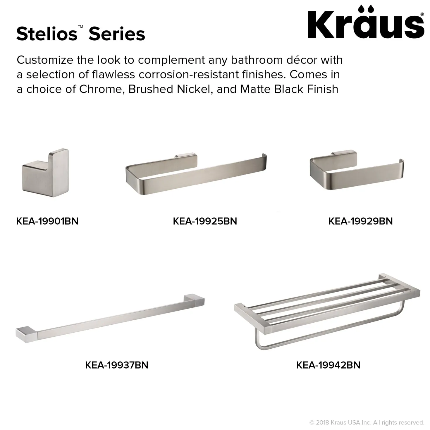 KRAUS Stelios Bathroom Shelf with Towel Bar