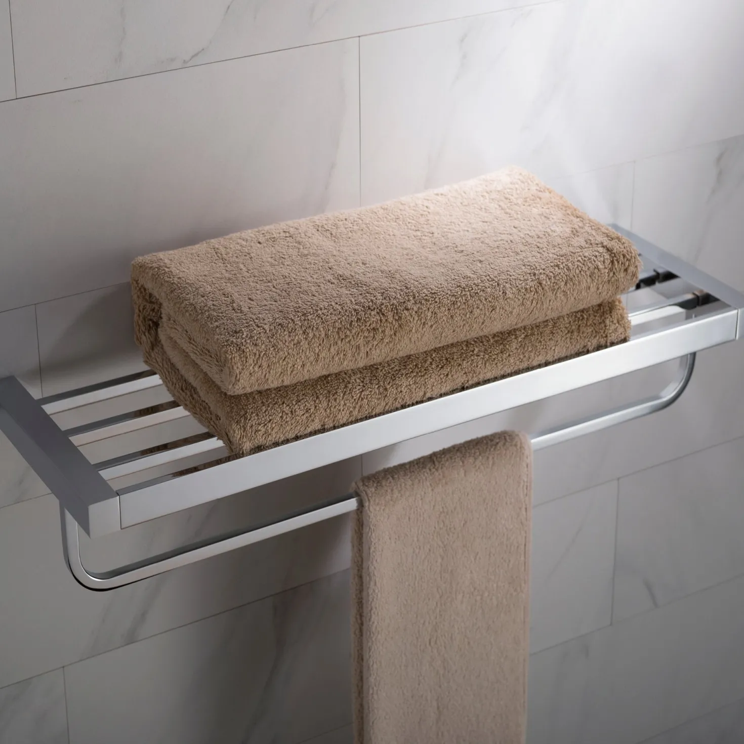 KRAUS Stelios Bathroom Shelf with Towel Bar