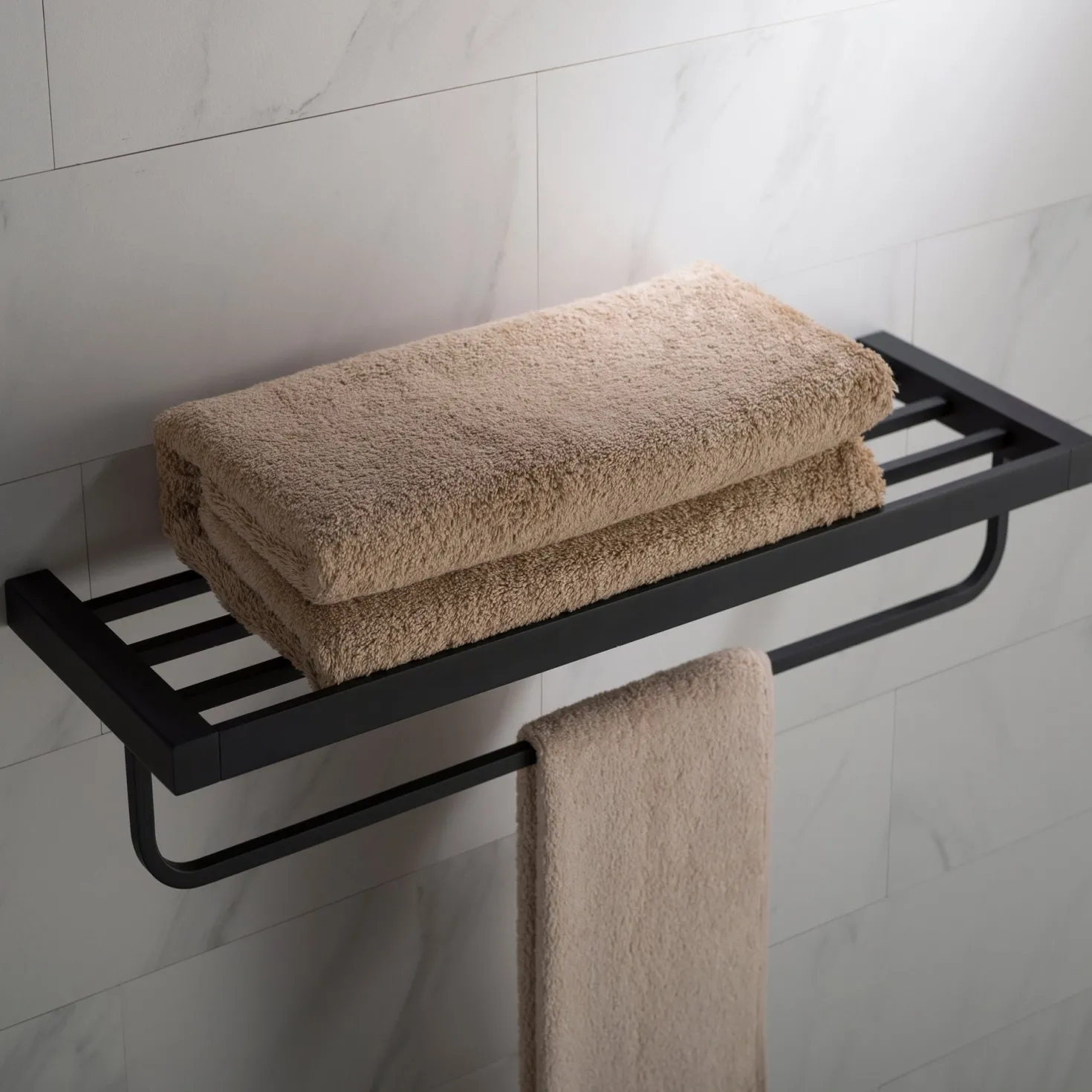KRAUS Stelios Bathroom Shelf with Towel Bar