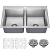KRAUS 33” Topmount Double Bowl Stainless Steel Kitchen Sink