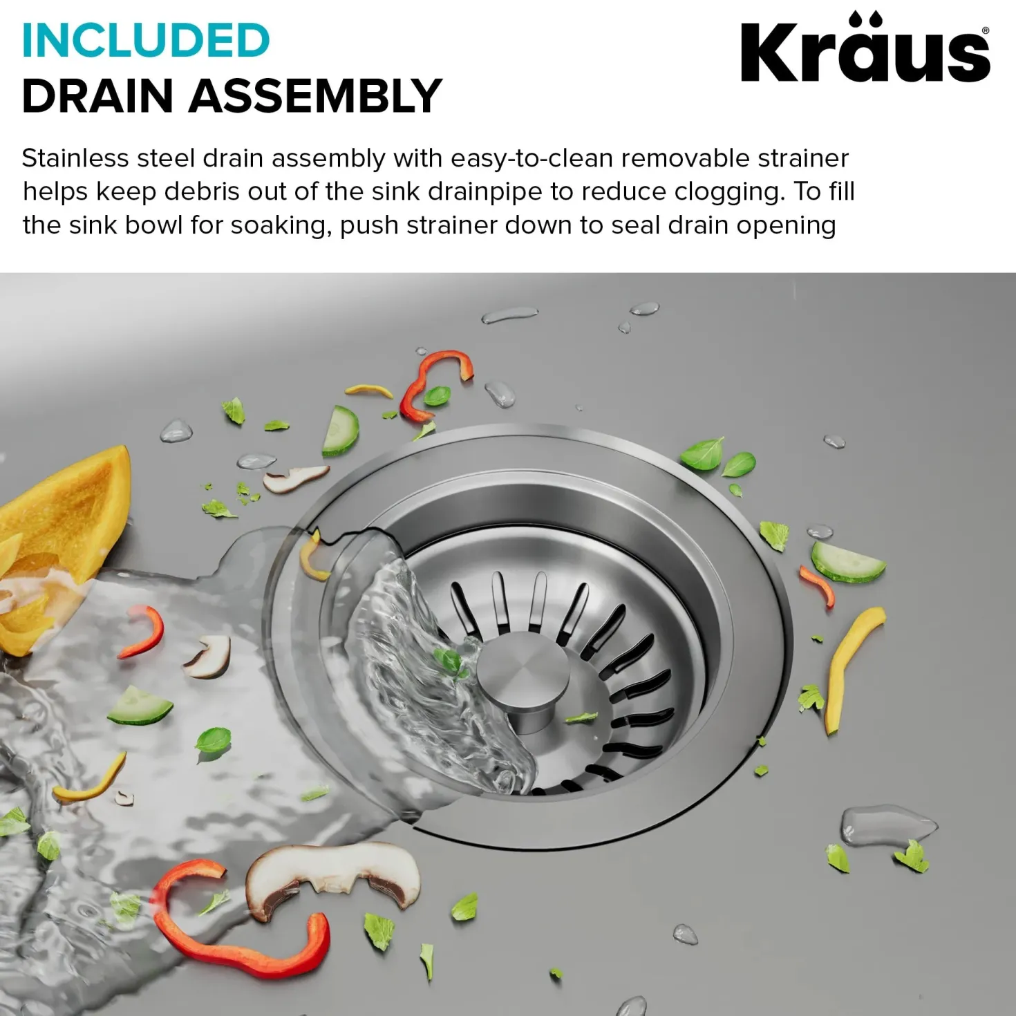 KRAUS 25" Topmount Single Bowl 18 Gauge Stainless Steel Kitchen Sink with NoiseDefend Soundproofing