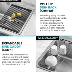 KRAUS 33” Topmount Single Bowl Stainless Steel Kitchen Sink