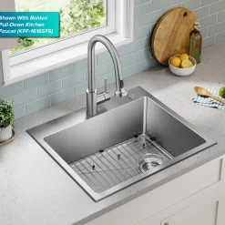 KRAUS 25” Topmount Single Bowl Stainless Steel Kitchen Sink