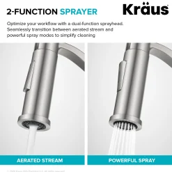 KRAUS Torak Single Handle Pull Down Kitchen Faucet in Matte Black
