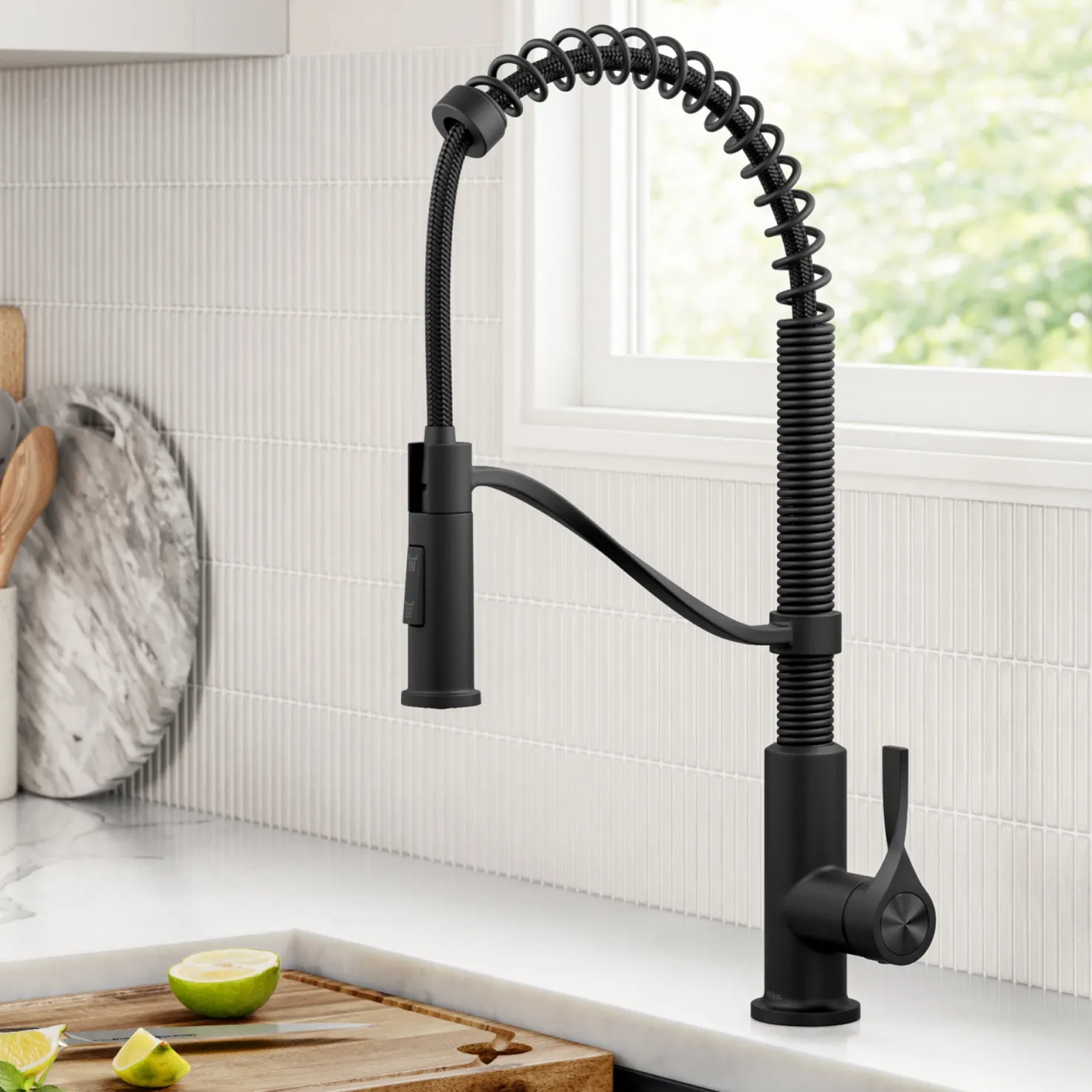 KRAUS Torak Single Handle Pull Down Kitchen Faucet in Matte Black