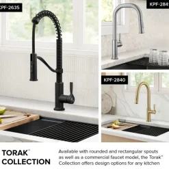 KRAUS Torak Single Handle Pull Down Kitchen Faucet in Matte Black
