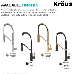 KRAUS Torak Single Handle Pull Down Kitchen Faucet in Matte Black with Brushed Brass