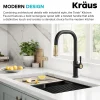 KRAUS Torak Single Handle Pull Down Kitchen Faucet in Matte Black with Brushed Brass