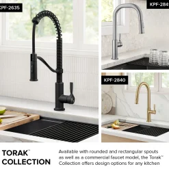 KRAUS Torak Single Handle Pull Down Kitchen Faucet in Spot-Free Stainless