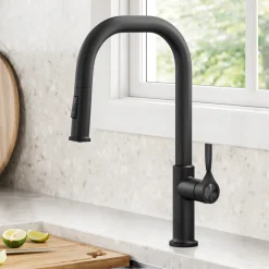 KRAUS Torak Single Handle Pull Down Kitchen Faucet in Matte Black