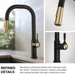 KRAUS Torak Single Handle Pull Down Kitchen Faucet in Matte Black
