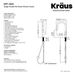KRAUS Torak Single Handle Pull Down Kitchen Faucet in Brushed Brass
