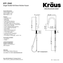 KRAUS Torak Single Handle Pull Down Kitchen Faucet in Spot-Free Stainless