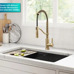 KRAUS Torak Single Handle Pull Down Kitchen Faucet in Brushed Brass