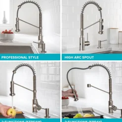 KRAUS Touchless Pull-Down Single Handle 18-Inch Kitchen Faucet in Spot Free Stainless Steel