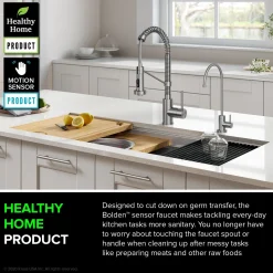 KRAUS Touchless Pull-Down Single Handle 18-Inch Kitchen Faucet in Spot Free Stainless Steel