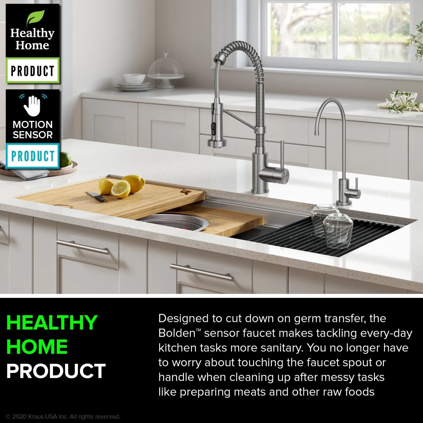 KRAUS Touchless Pull-Down Single Handle 18-Inch Kitchen Faucet in Spot Free Stainless Steel