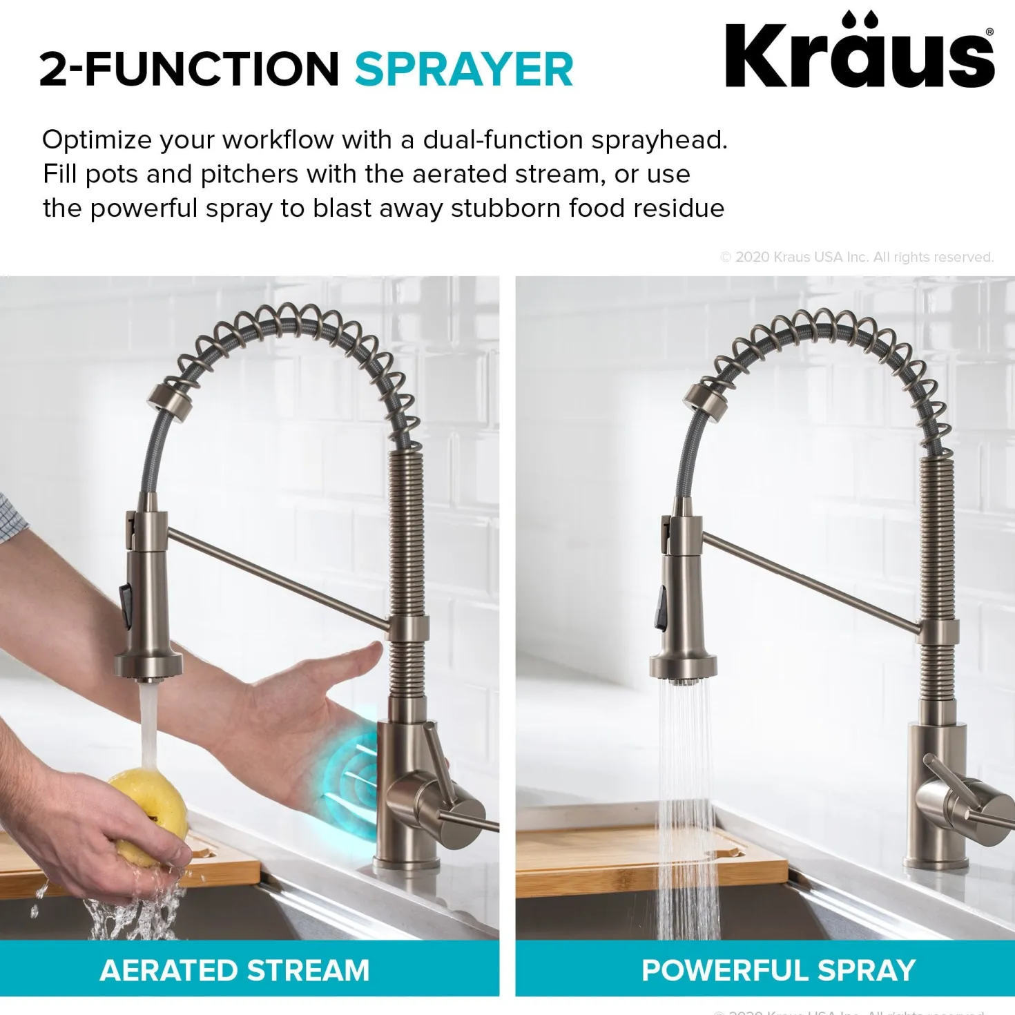 KRAUS Touchless Pull-Down Single Handle 18-Inch Kitchen Faucet in Spot Free Stainless Steel
