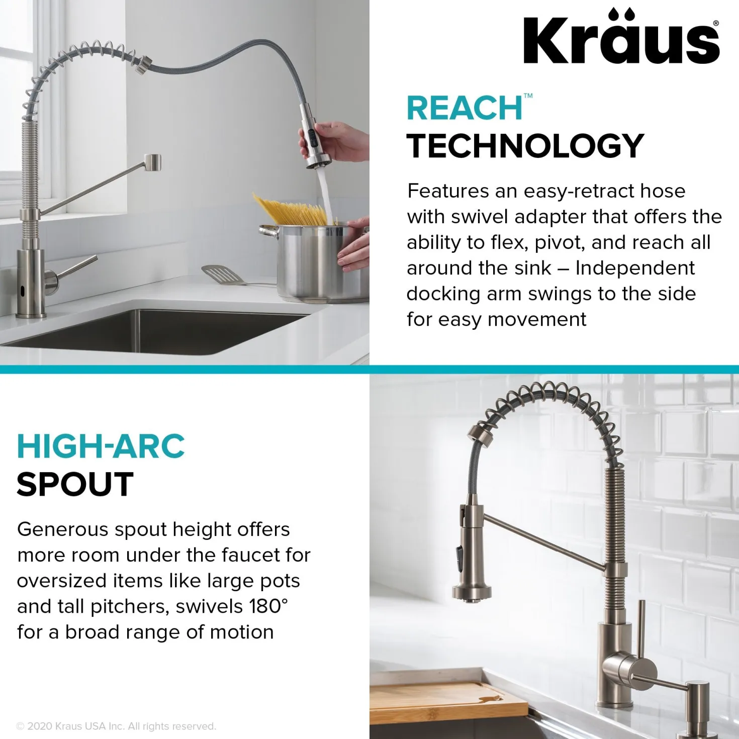 KRAUS Touchless Pull-Down Single Handle 18-Inch Kitchen Faucet in Spot Free Stainless Steel