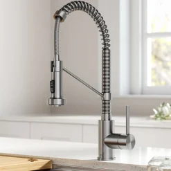 KRAUS Touchless Pull-Down Single Handle 18-Inch Kitchen Faucet in Spot Free Stainless Steel
