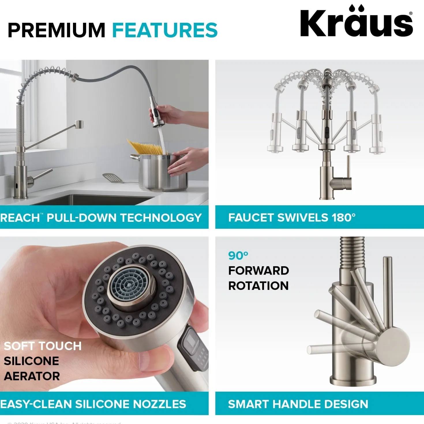KRAUS Touchless Pull-Down Single Handle 18-Inch Kitchen Faucet in Spot Free Stainless Steel