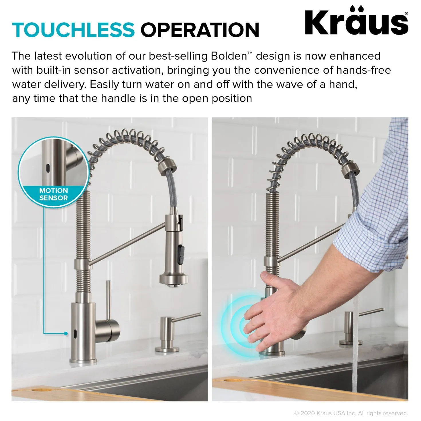 KRAUS Touchless Pull-Down Single Handle 18-Inch Kitchen Faucet in Matte Black