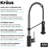 KRAUS Touchless Pull-Down Single Handle 18-Inch Kitchen Faucet in Spot-Free Stainless & Matte Black