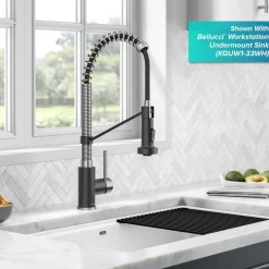KRAUS Touchless Pull-Down Single Handle 18-Inch Kitchen Faucet in Spot-Free Stainless & Matte Black