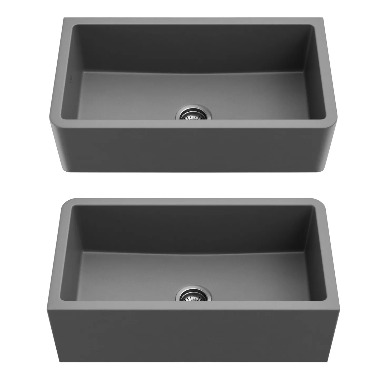 KRAUS Turino 33" Reversible Apron Front Fireclay Kitchen Sink in Matte Grey