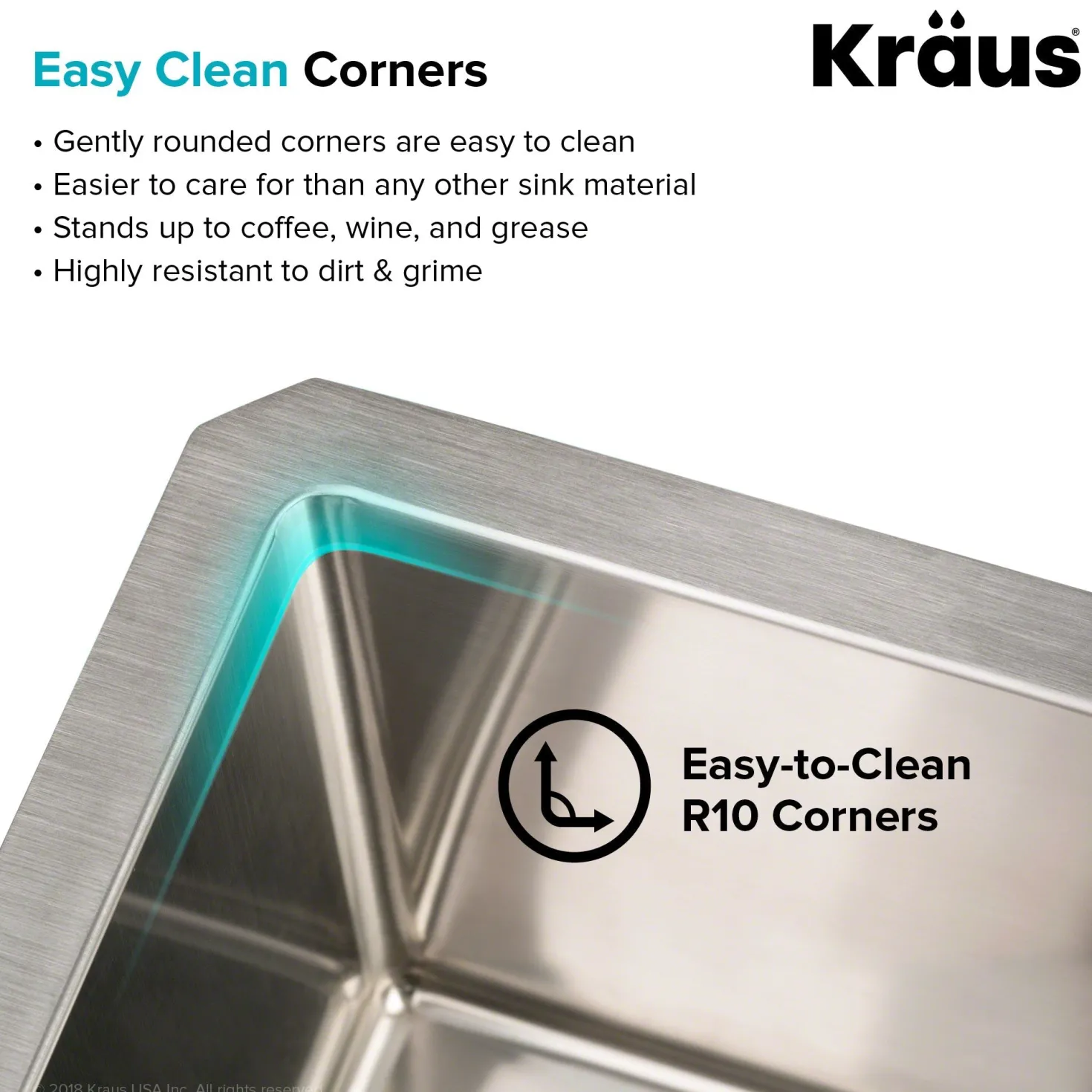 KRAUS 28" Undermount 16 Gauge Single Bowl Stainless Steel Small Radius Kitchen Sink