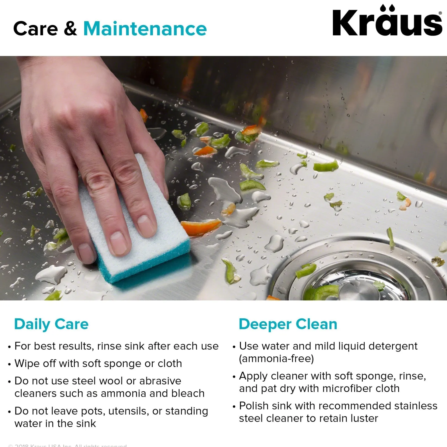 KRAUS 28" Undermount 16 Gauge Single Bowl Stainless Steel Small Radius Kitchen Sink