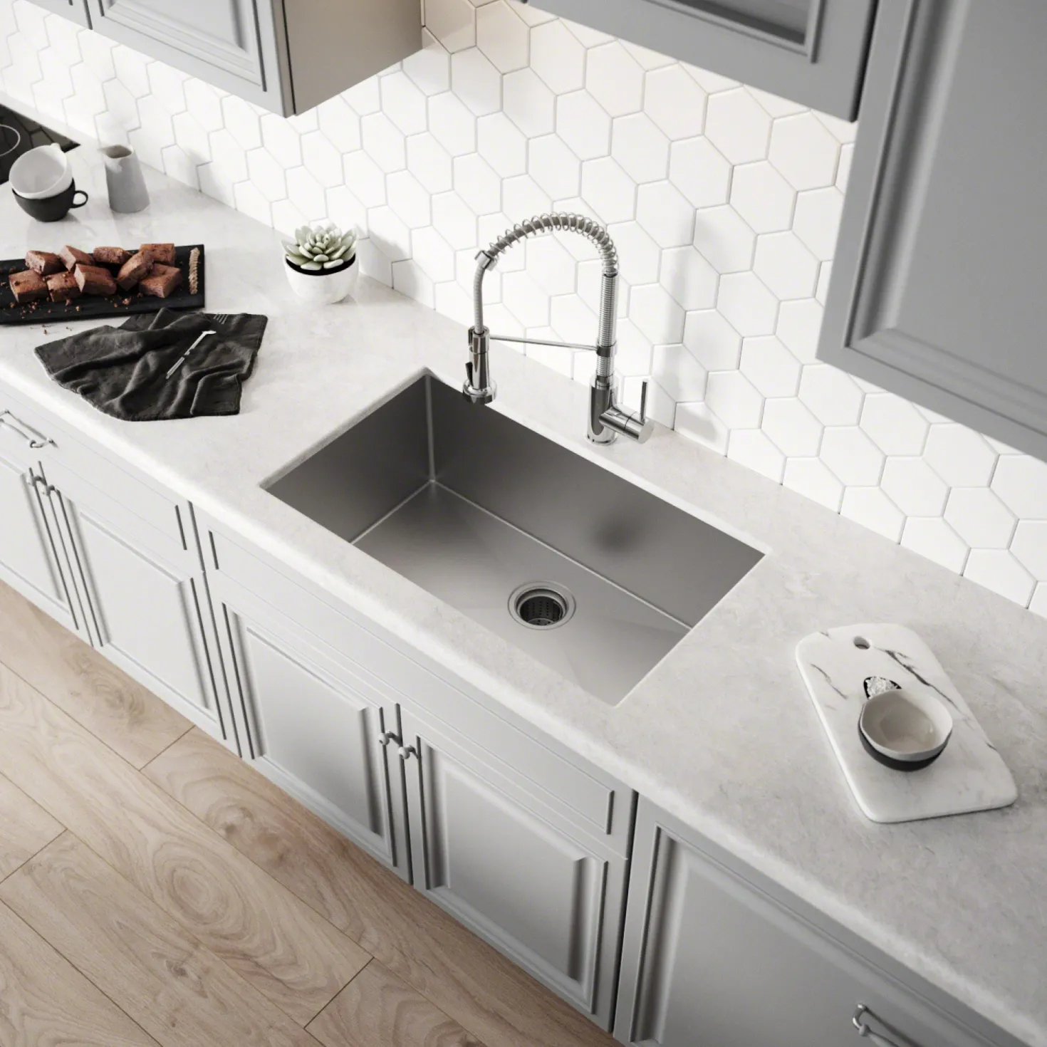 KRAUS 32" Undermount 16 Gauge Single Bowl Stainless Steel Small Radius Kitchen Sink
