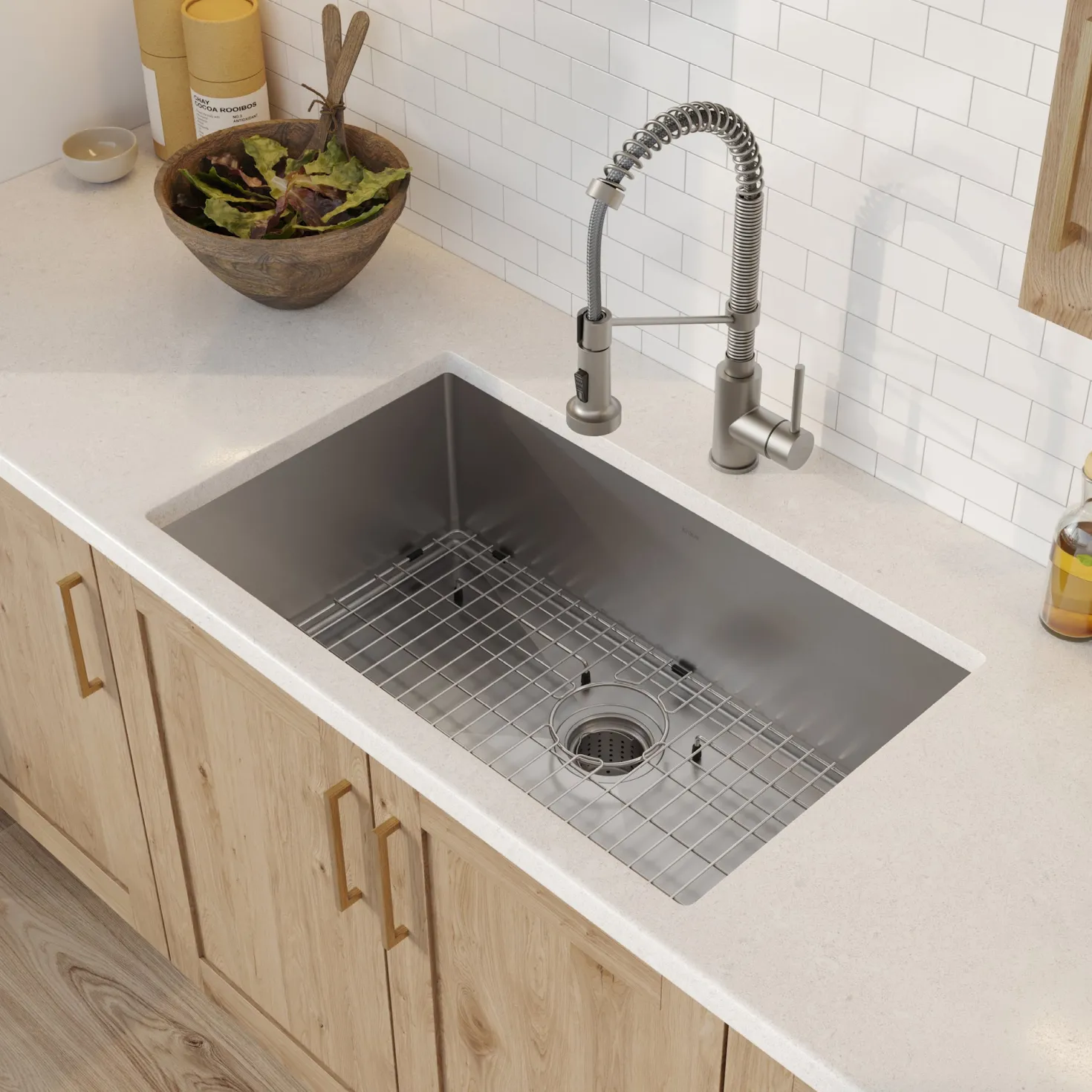 KRAUS 32" Undermount 16 Gauge Single Bowl Stainless Steel Small Radius Kitchen Sink
