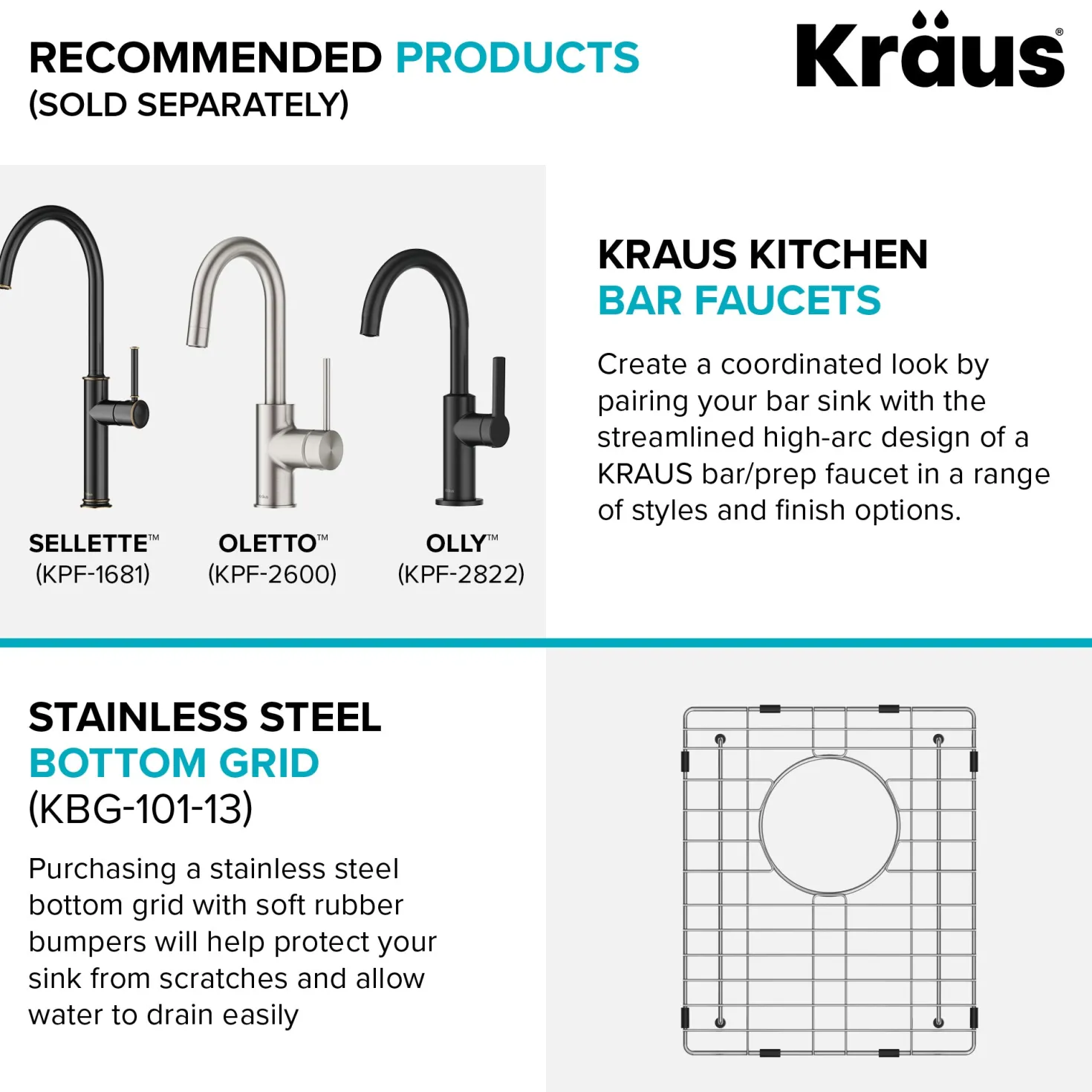 KRAUS 13" Undermount 16 Gauge Stainless Steel Bar Prep Sink