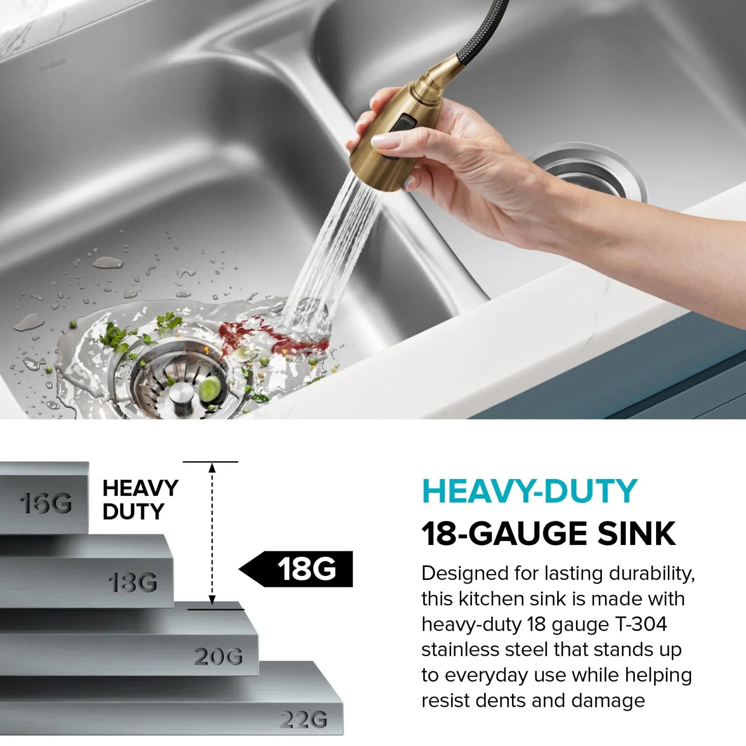 KRAUS 32" Undermount 50/50 Kitchen Sink