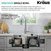 KRAUS 25” Undermount Single Bowl Side-Drain Stainless Kitchen Sink
