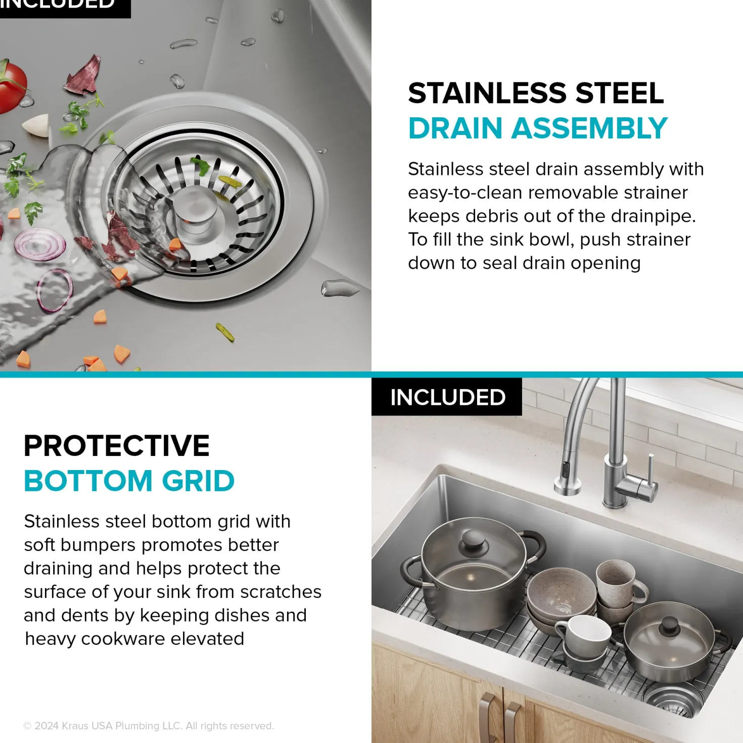 KRAUS 33” Undermount Single Bowl Stainless Steel Kitchen Sink