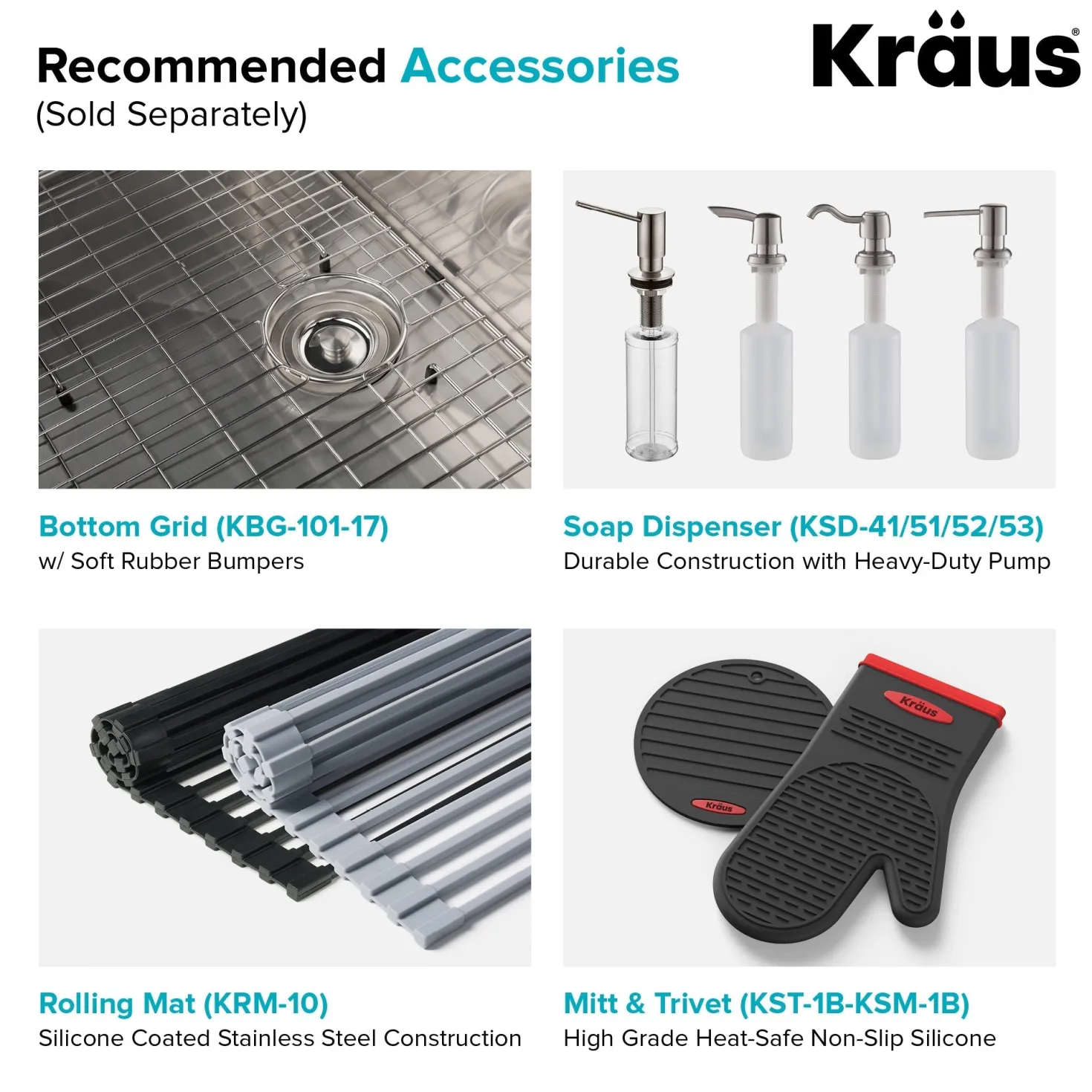 KRAUS 17" Undermount Single Bowl Stainless Steel Kitchen Bar Sink