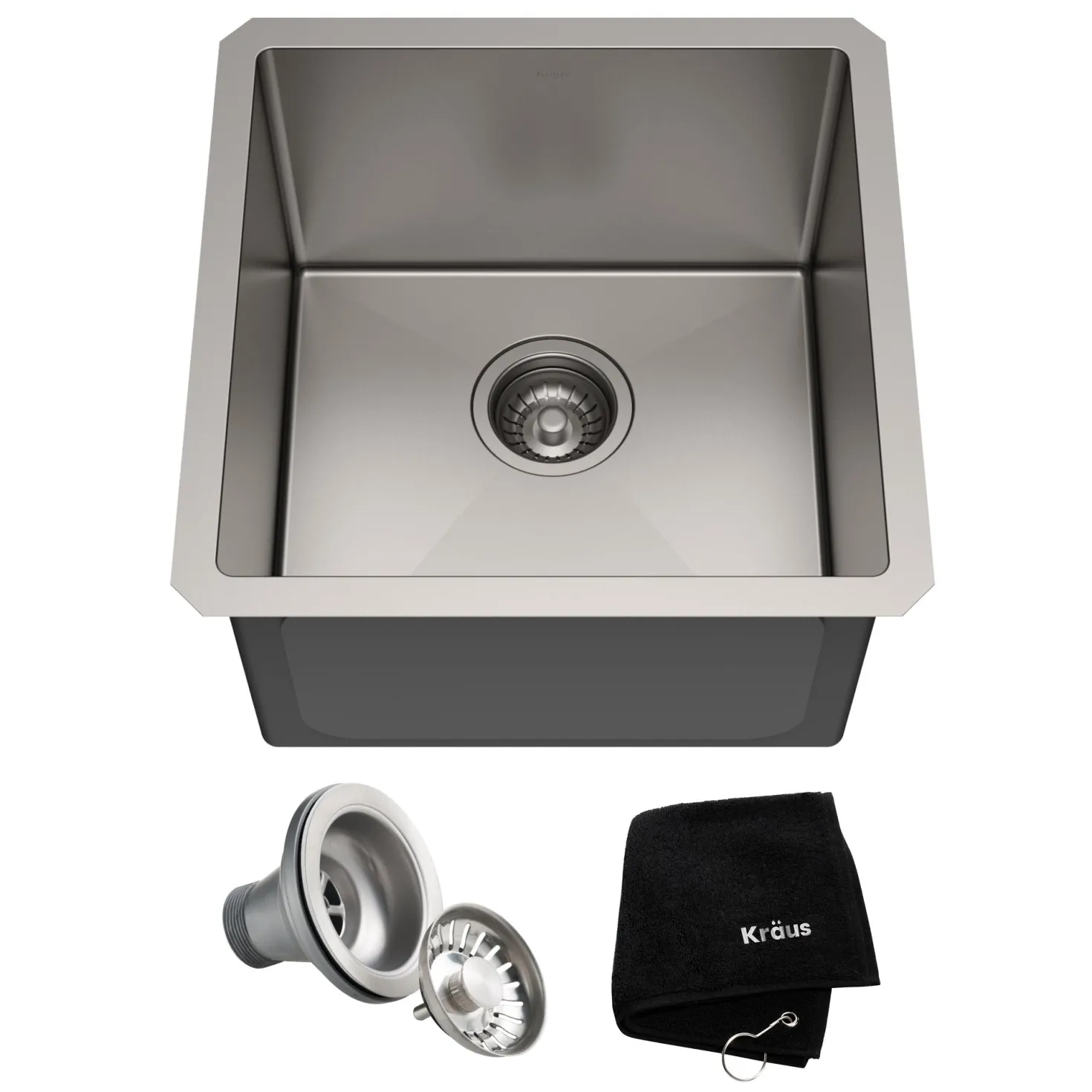 KRAUS 17" Undermount Single Bowl Stainless Steel Kitchen Bar Sink