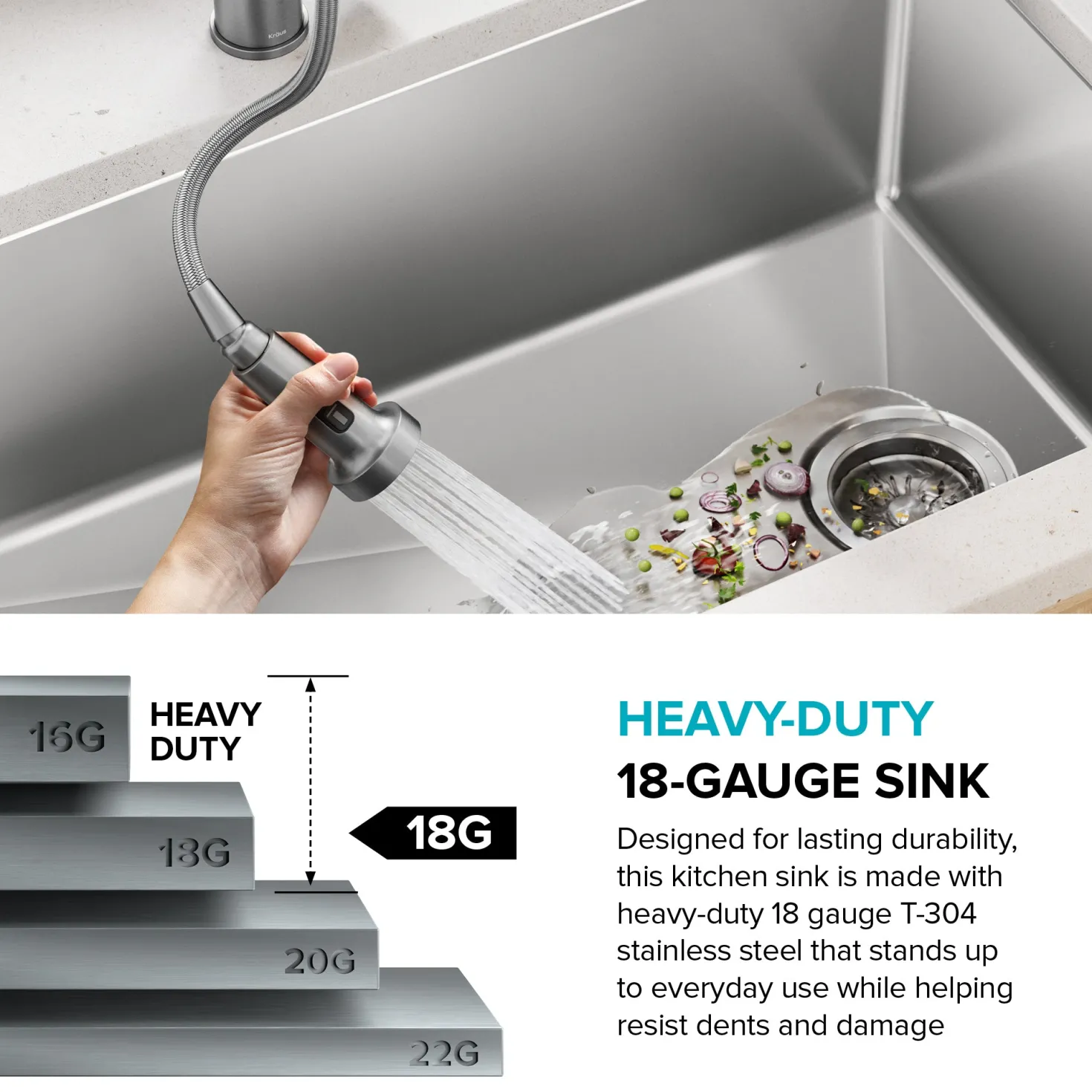 KRAUS 15” Undermount Single Bowl Stainless Steel Kitchen Bar Sink