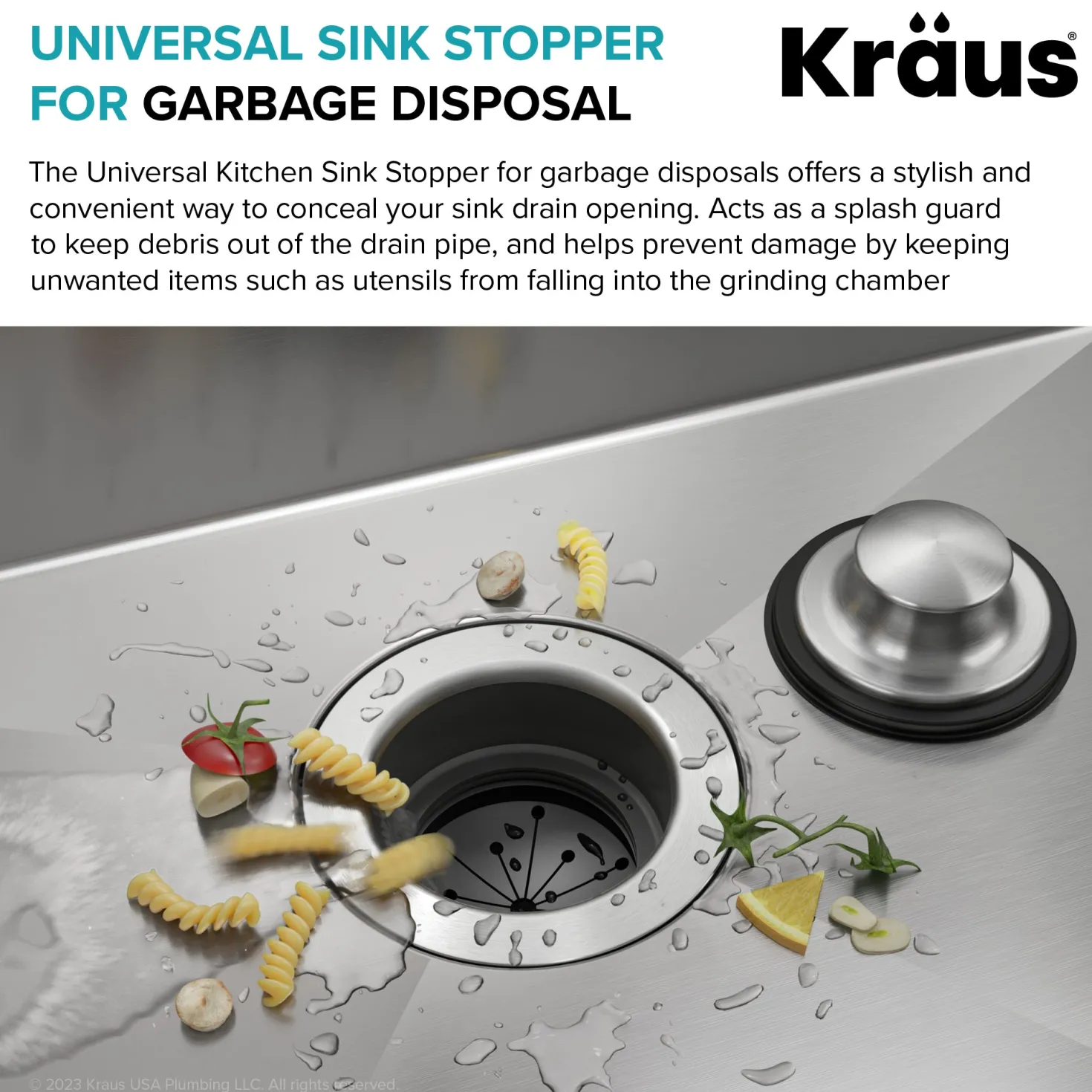 KRAUS Universal Kitchen Sink Stopper for Garbage Disposals