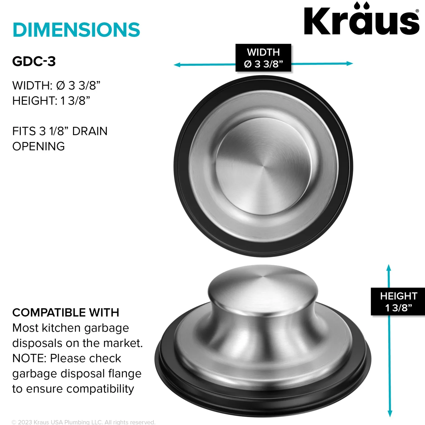 KRAUS Universal Kitchen Sink Stopper for Garbage Disposals