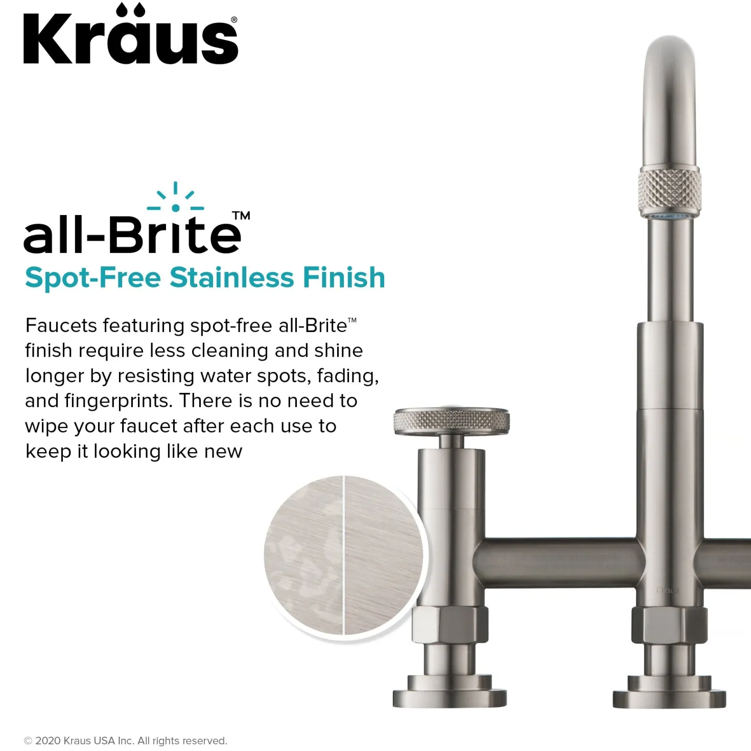 KRAUS Urbix Bridge Kitchen Faucet with Side Sprayer in Spot Free Stainless Steel