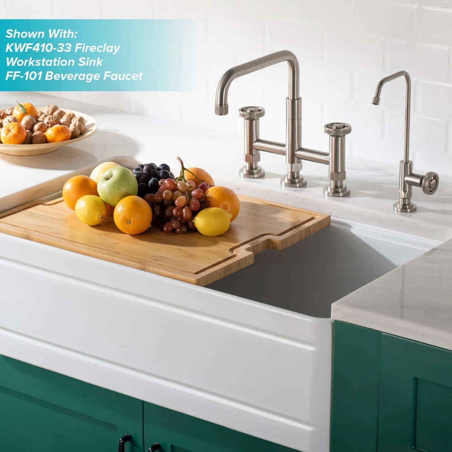 KRAUS Urbix Bridge Kitchen Faucet with Side Sprayer in Spot Free Stainless Steel