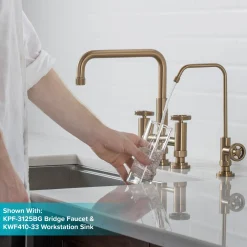 KRAUS Urbix Drinking Water Dispenser Kitchen Faucet in Brushed Gold