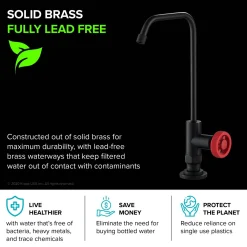 KRAUS Urbix Drinking Water Dispenser Kitchen Faucet in Matte Black/Red