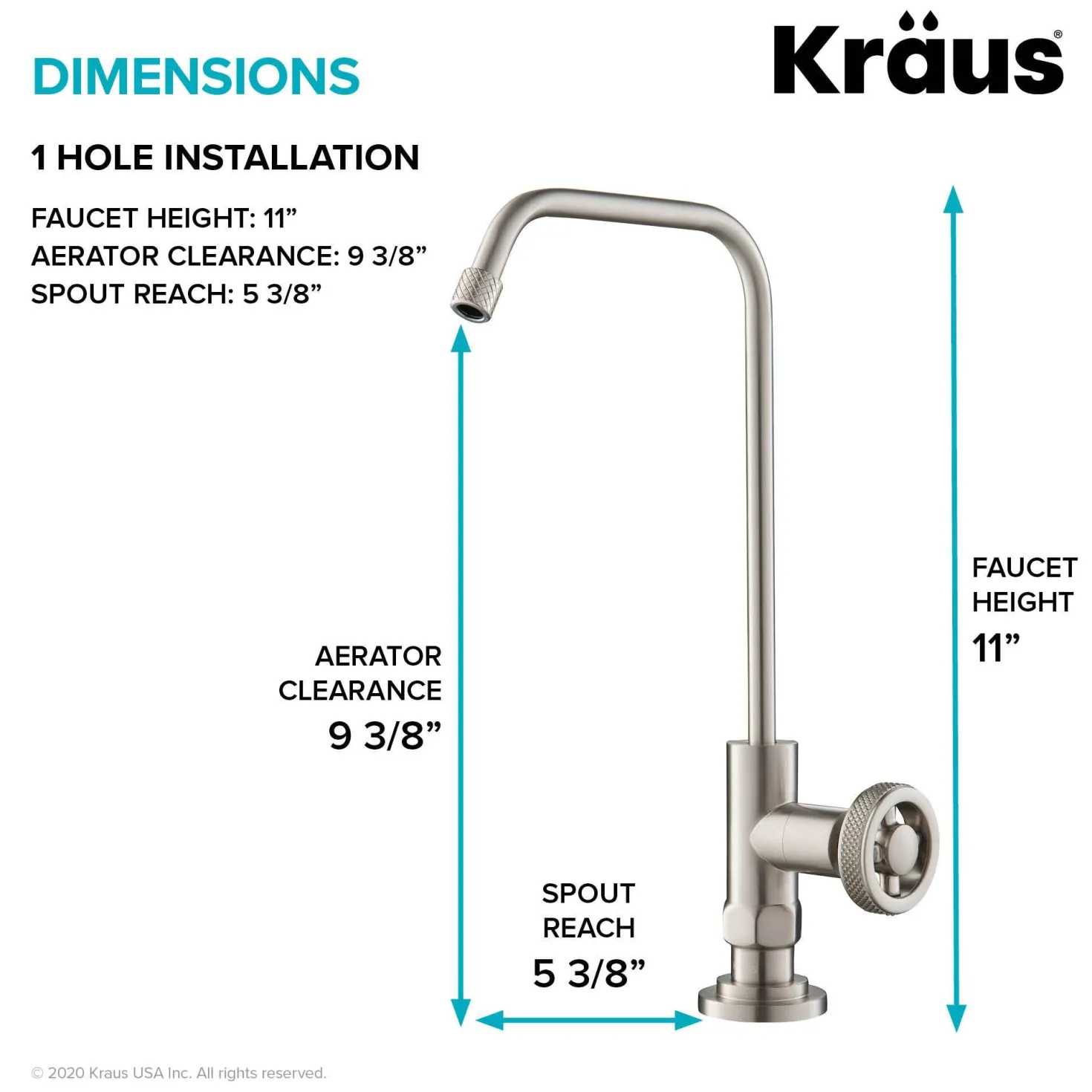 KRAUS Urbix Drinking Water Dispenser Kitchen Faucet in Spot Free Stainless Steel