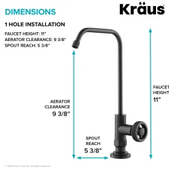 KRAUS Urbix Drinking Water Dispenser Kitchen Faucet in Matte Black
